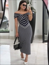 VESTIDO JACARD HELOISA - AZUL MARINHO