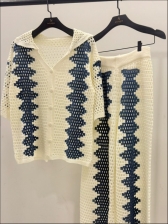 CONJUNTO BICOLOR GLEICE - OFF WHITE/ AZUL JEANS