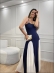 VESTIDO LOS ANGELES - AZUL MARINHO/OFF WHITE