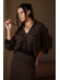 CONJUNTO LISTRADO MYLA - PRETO/CARAMELO