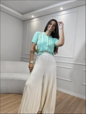 CROPPED POLO TRANÇAS - VERDE AGUA