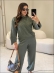 CONJUNTO FLORAL - VERDE MILITAR