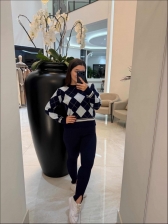 BLUSA ESCOCESA GERLANE - AZUL MARINHO/ AZUL BEBE