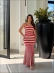 CONJUNTO POSITANO - LISTRADO - VERMELHO