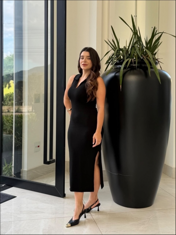 VESTIDO POLO LISO - PRETO
