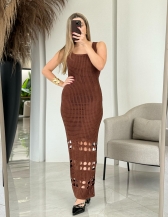 VESTIDO BARRA FUROS LORRANY - Marrom