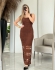 VESTIDO BARRA FUROS LORRANY - Marrom