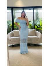 VESTIDO COM PALA RUBIANA - AZUL BEBE