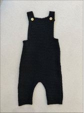 SALOPETE LISA TRICOT BEBÊ - PRETO