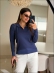 BLUSA ARY MANGA LONGA LISA - AZUL JEANS