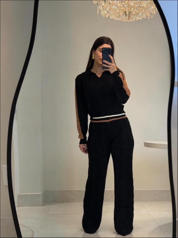 CONJUNTO LISTRAS LUCIANA - PRETO