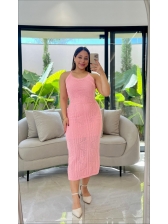 VESTIDO MIDI VALERI - ROSA ORQUÍDEA