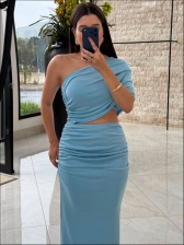 VESTIDO MODAL MAGNÓLIA - AZUL BEBE