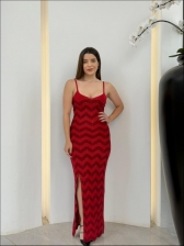 VESTIDO ZIGZAG LUREX - VERMELHO/ V. CHERRY