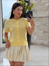 TSHIRT BOTÕES LARI - AMARELO