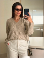 BLUSA TRANÇA MINEIA - Bege Mescla