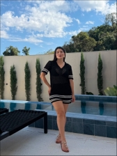 CONJUNTO ITAPEMA POLIESTER - Preto com branco