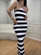 VESTIDO LISTRADO ANNE - PRETO