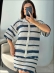 CONJUNTO ATENAS - Off white com azul marinho
