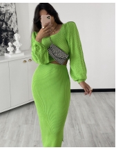 CONJUNTO ZIGZAG LISO - Verde Neon