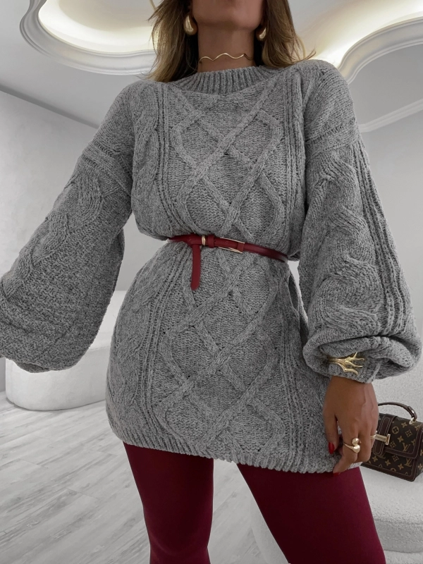 MAXI TRICOT MÔNICA - Cinza mescla