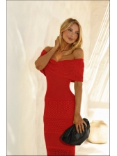 VESTIDO COM PALA RUBIANA - VERMELHO