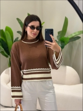 BLUSA BICOLOR MIRIANE - MARRON