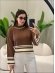 BLUSA BICOLOR MIRIANE - MARRON