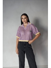 CROPPED GOLA POLO BANDEIRA - LILAS