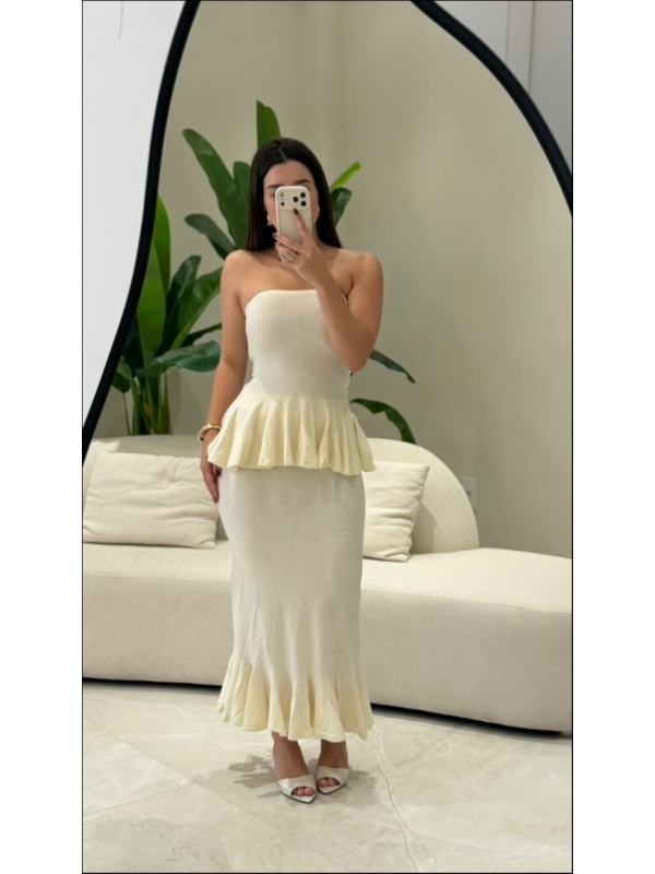 CONJUNTO PEPLUM ALBA - OFF WHITE
