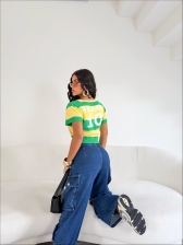 CROPPED LISTRADO BRASIL - VERDE BANDEIRA