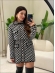 CONJUNTO SAIA JACARD MOUSSE - PRETO COM BRANCO