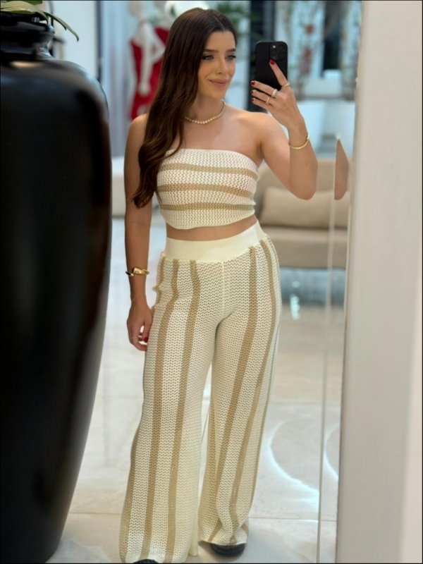 CONJUNTO CAMILE - OFF WHITE/ AREIA