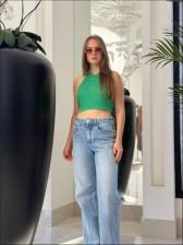 TOP APLIQUE BANDEIRA - VERDE BANDEIRA