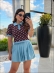 CROPPED BOTÕES POLO POÁ - VINHO/AZUL BEBE