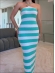 VESTIDO LISTRADO ANNE - VERDE AGUA