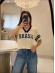 CROPPED NEW BRASIL - OFF WHITE/ AZUL BIC