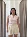 MAXI CROPPED BICOLOR RITA - Off white com rosa light