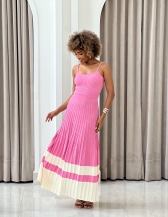 VESTIDO CARLOTA - Rosa prisma com off white