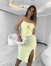 VESTIDO TOMARA QUE CAIA ALDA - Amarelo claro
