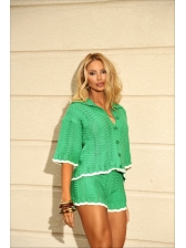 CONJUNTO SHORT LORETA - VERDE BANDEIRA COM BRANCO