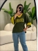 BLUSA AMPLA BRASIL LISA - VERDE MILITAR COM AMARELO