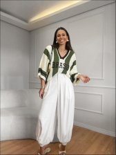 BLUSA LISTRADA BRASIL - OFF WHITE COM VERDE