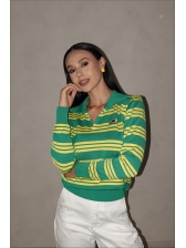 BLUSA MANGA LONGA BANDEIRA ALINE - VERDE BANDEIRA