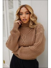 CROPPED RELEVO MAQUINA 3 GOLA ALTA - Bege Novo