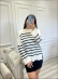 MAXI TRICOT LISTRAS CHLOE - BRANCO/ PRETO
