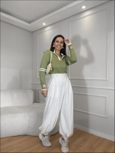BLUSA BICOLOR DECOTE COM ZIPER - VERDE MALVA