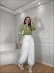 BLUSA BICOLOR DECOTE COM ZIPER - VERDE MALVA