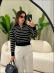 BLUSA LISTRADA KEITY - PRETO COM BRANCO