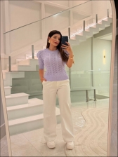 TSHIRT RENDADA  ISÍS - LILAS